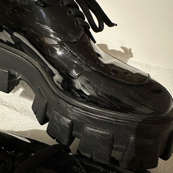 Authentic Prada Monolith Derby Shoes in Patent Black - Picture 11 of 16